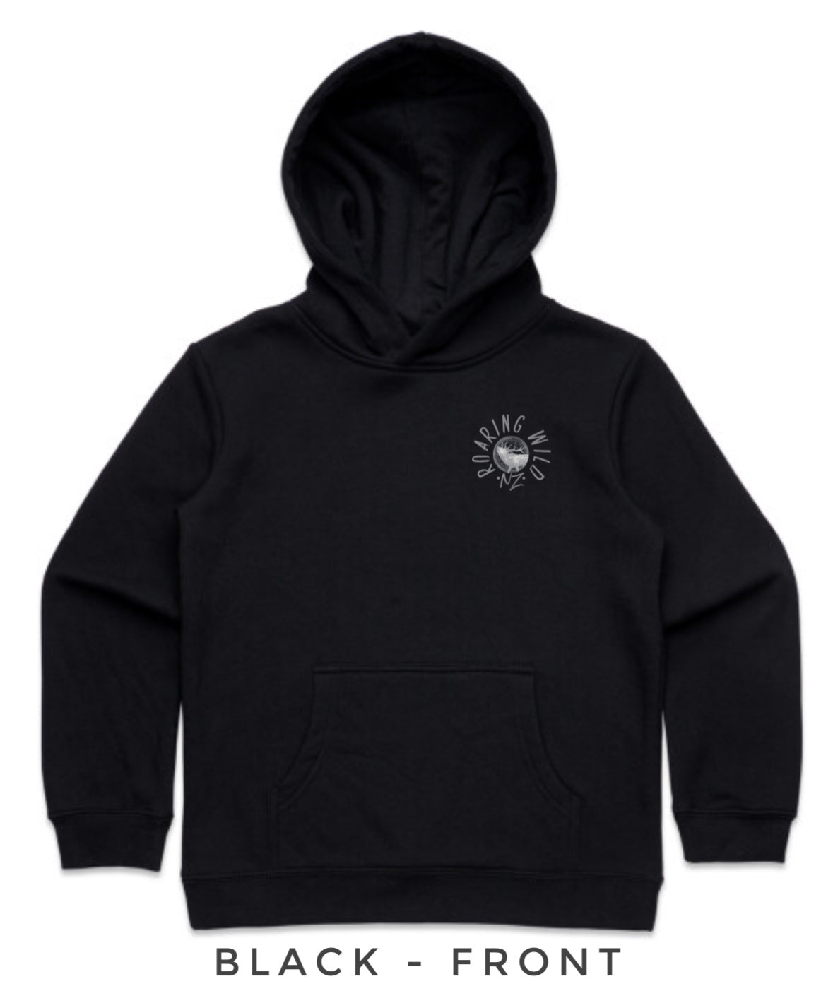 Kids Black and White Stag Head Hoodie