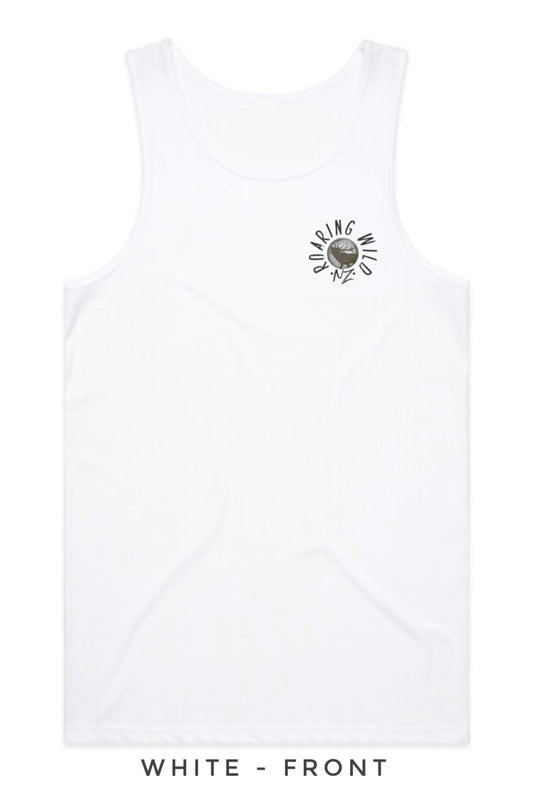 Black and White Red Stag Head Singlet