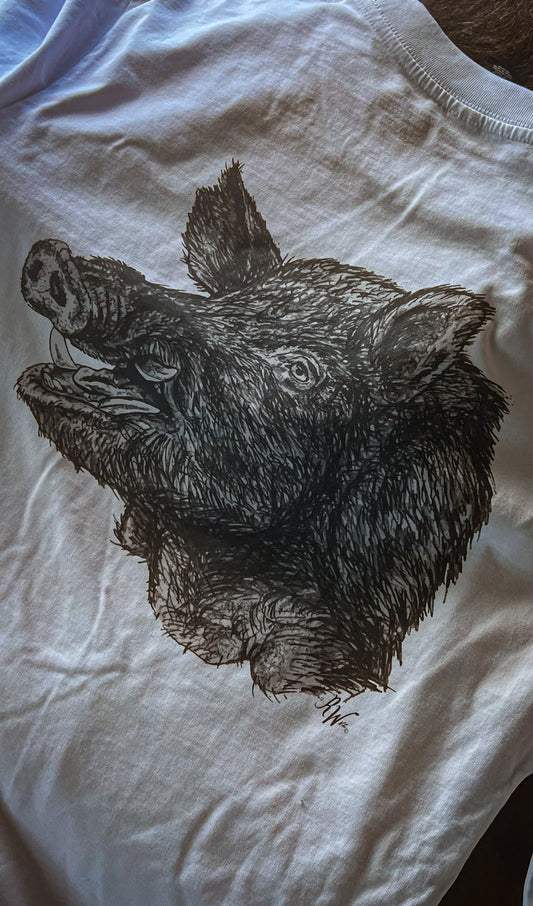Black and White Boar Head Hoodie