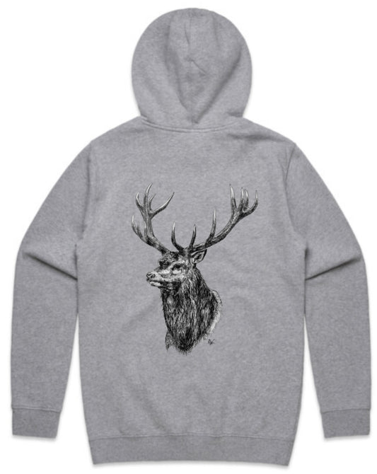 Black and White Stag Head Hoodie