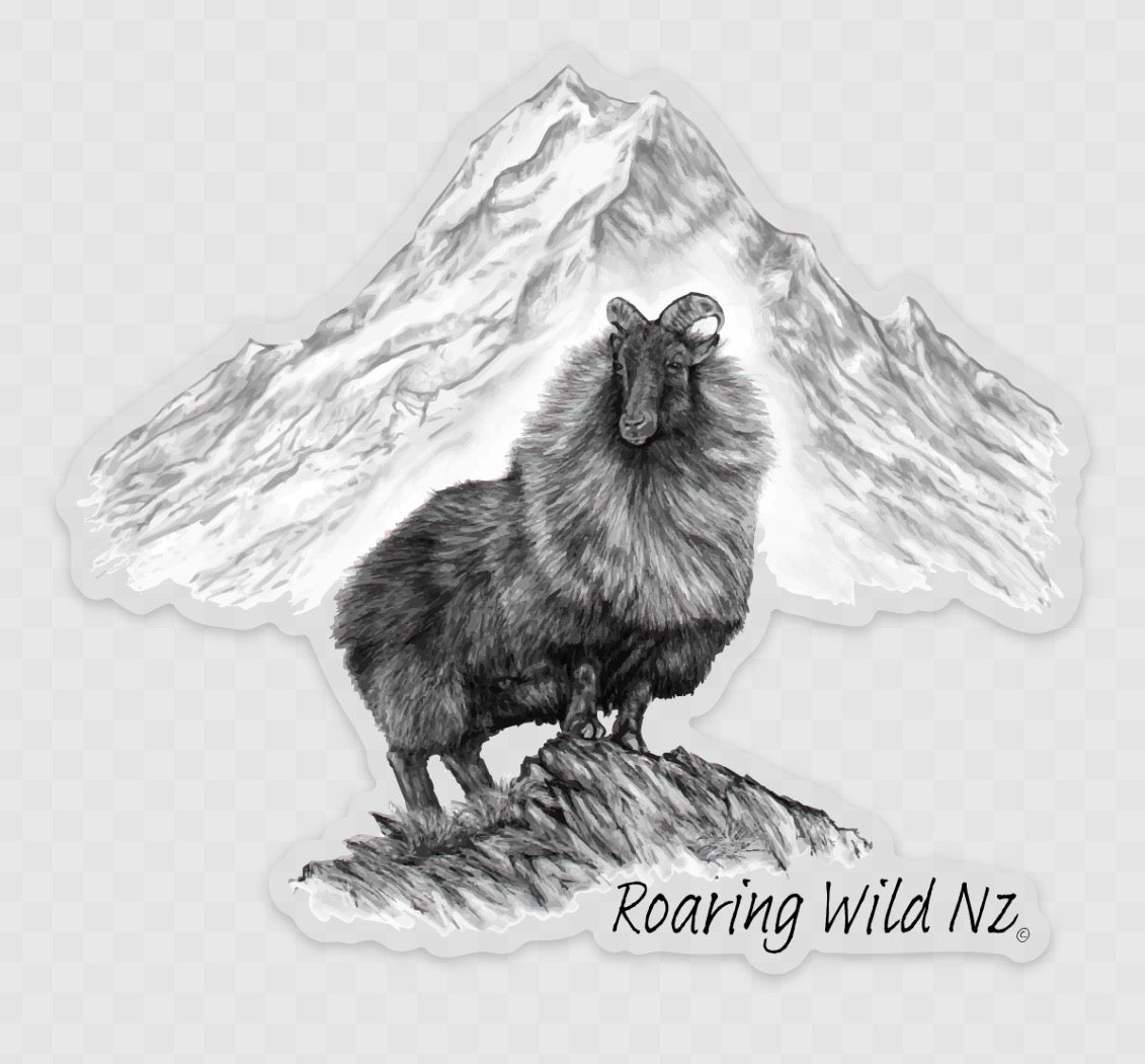 Bull Tahr With Mount Cook Sticker