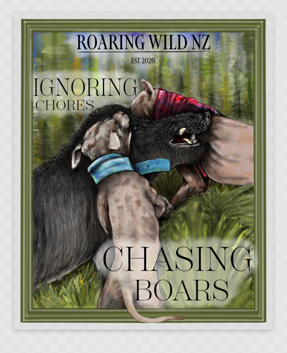 Ignoring Chores Chasing Boars Sticker
