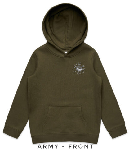 Kids Black and White Chamois Hoodie