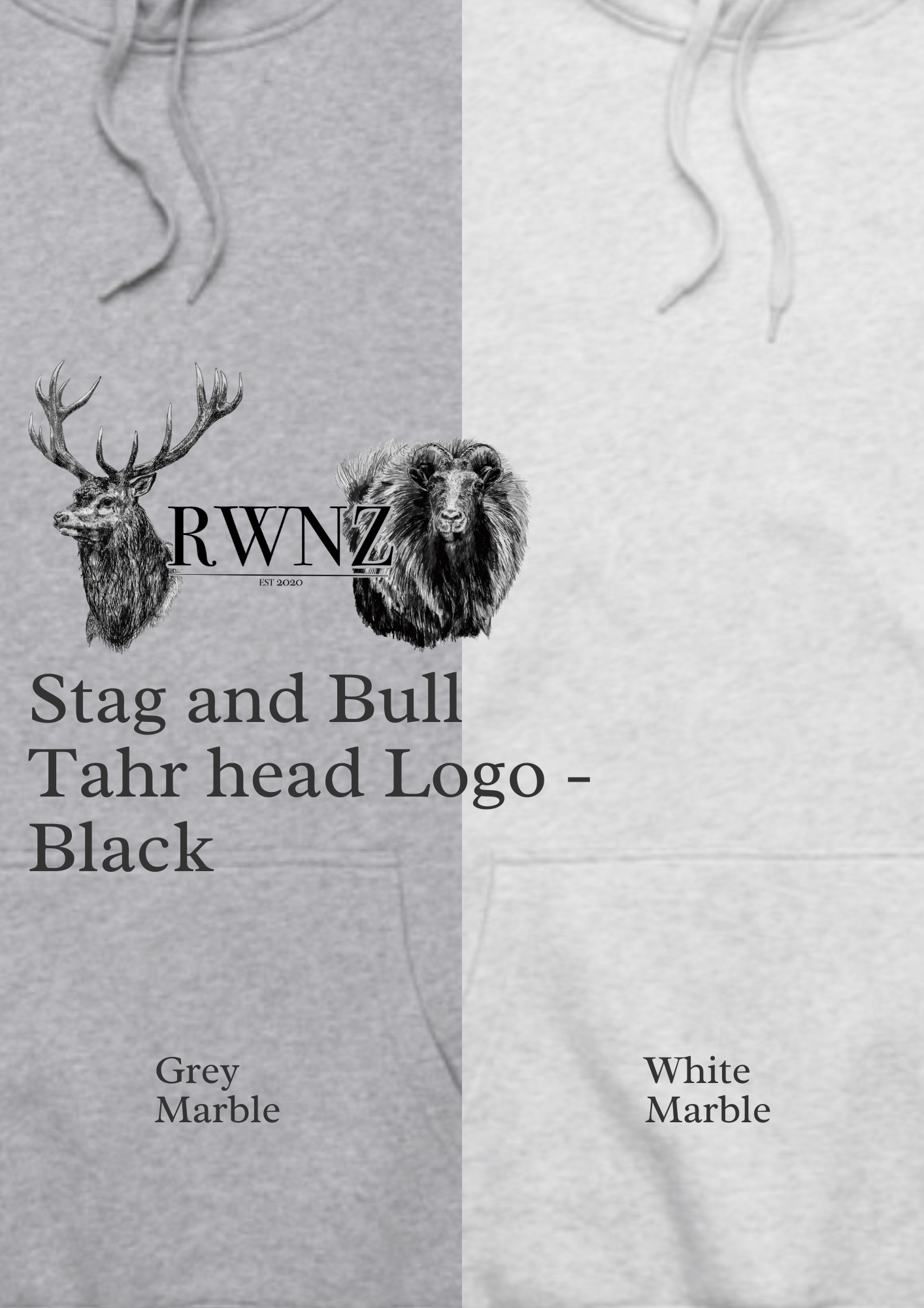 Stag and Bull Tahr Heads Hoodie