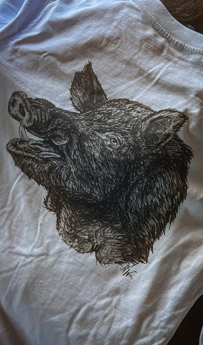 Black and White Boar Head Hoodie