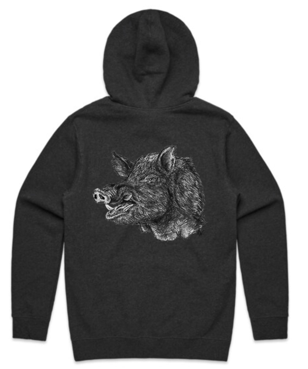 Black and White Boar Head Hoodie