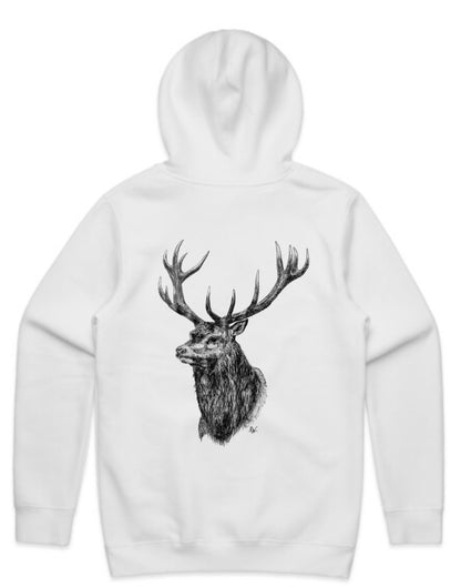 Black and White Stag Head Hoodie