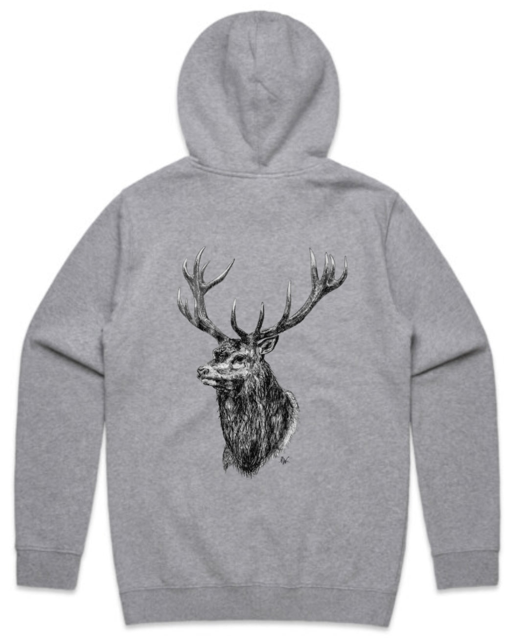 Black and White Stag Head Hoodie