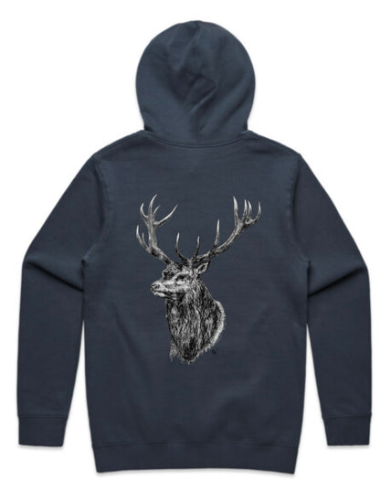 Black and White Stag Head Hoodie