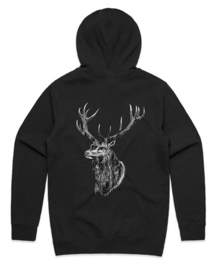 Black and White Stag Head Hoodie