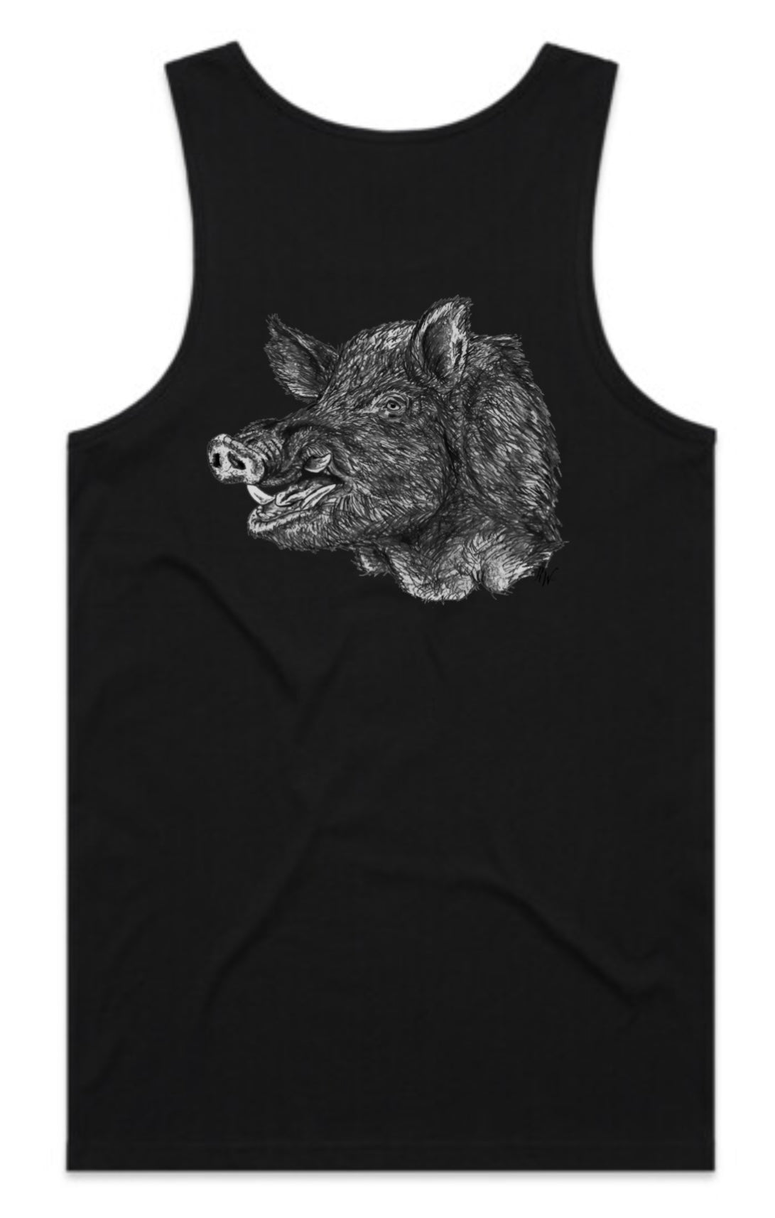 Black and White Boar Head Singlet