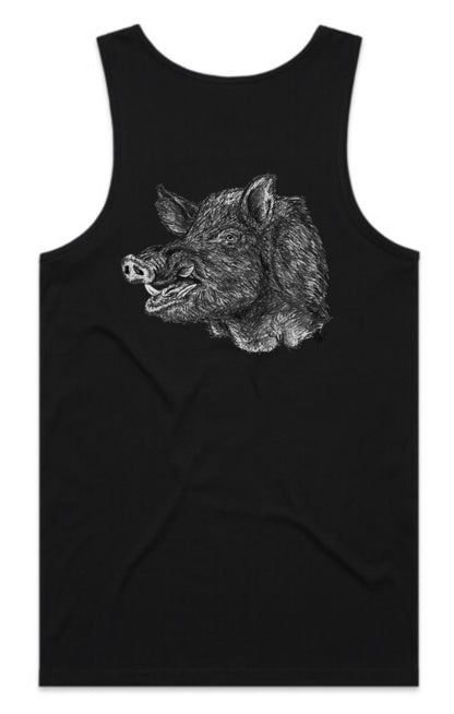 Black and White Boar Head Singlet