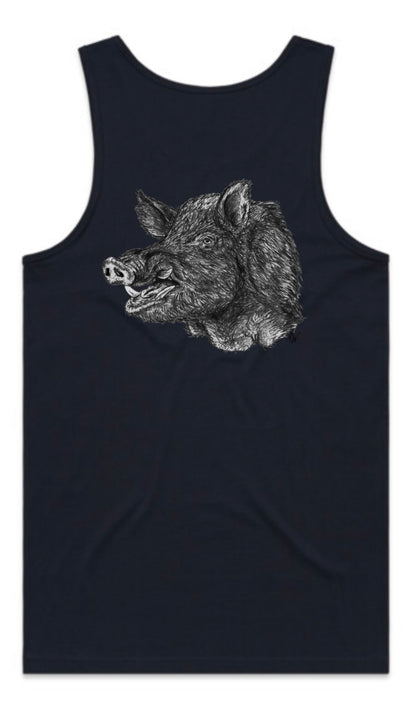 Black and White Boar Head Singlet