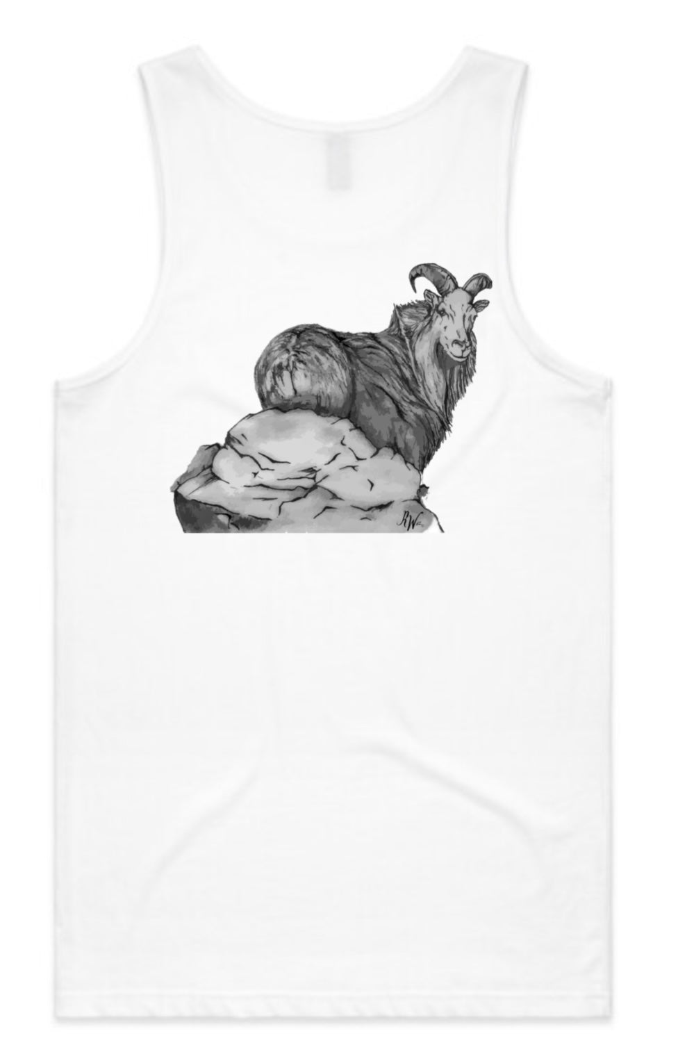 Black and White Bull Tahr Singlet