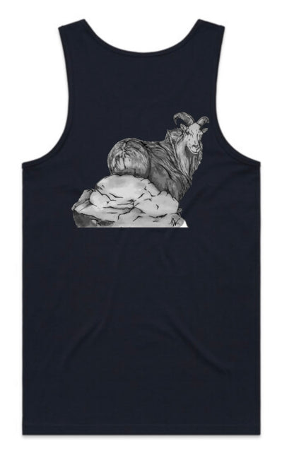 Black and White Bull Tahr Singlet
