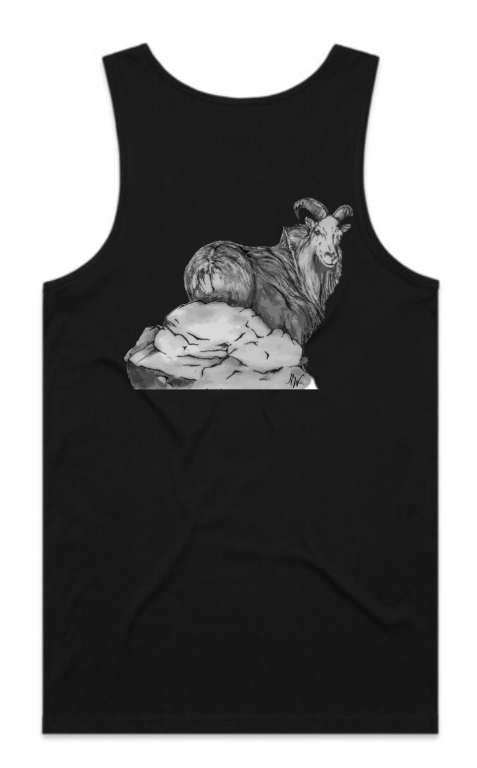 Black and White Bull Tahr Singlet