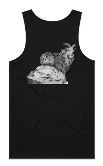 Black and White Bull Tahr Singlet