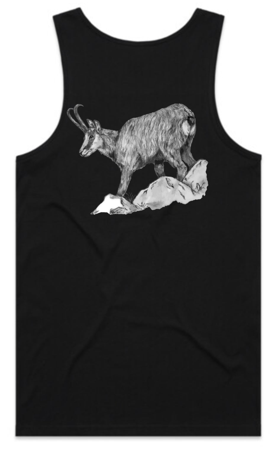 Black and White Chamois Singlet