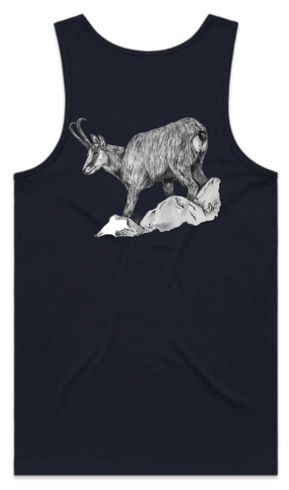 Black and White Chamois Singlet