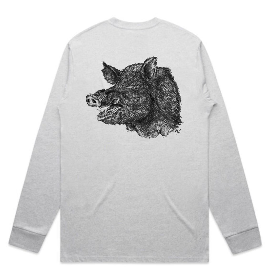 Black and White Boar Head Long Sleeve