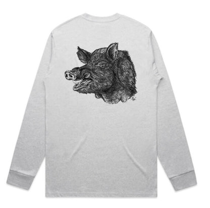 Black and White Boar Head Long Sleeve