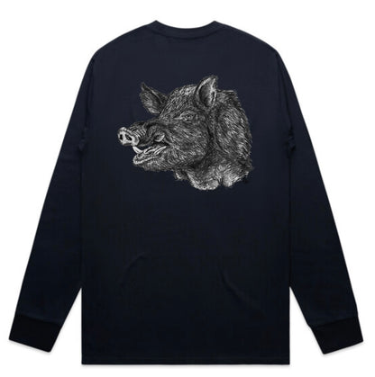 Black and White Boar Head Long Sleeve