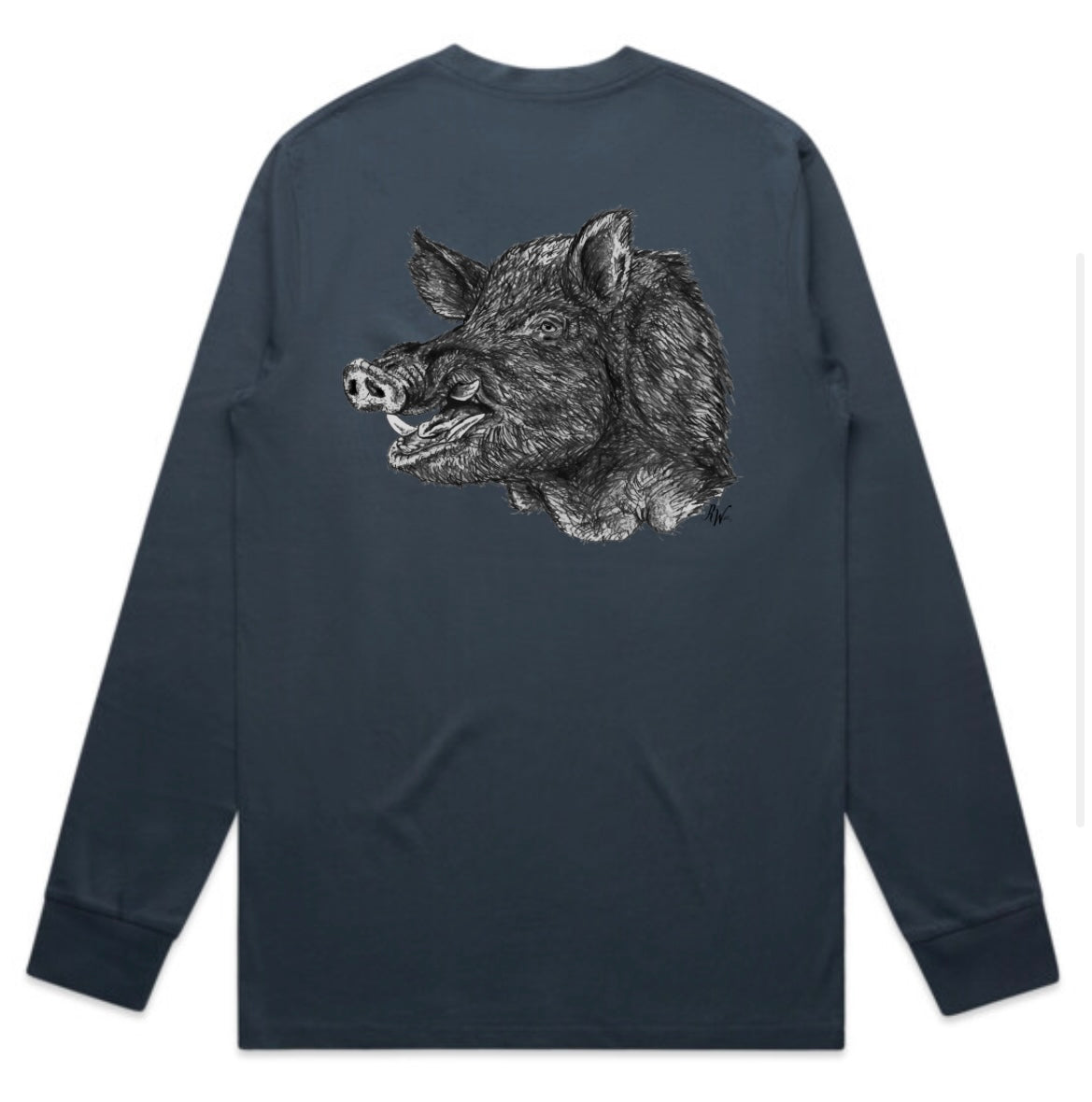 Black and White Boar Head Long Sleeve
