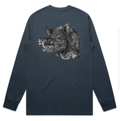 Black and White Boar Head Long Sleeve
