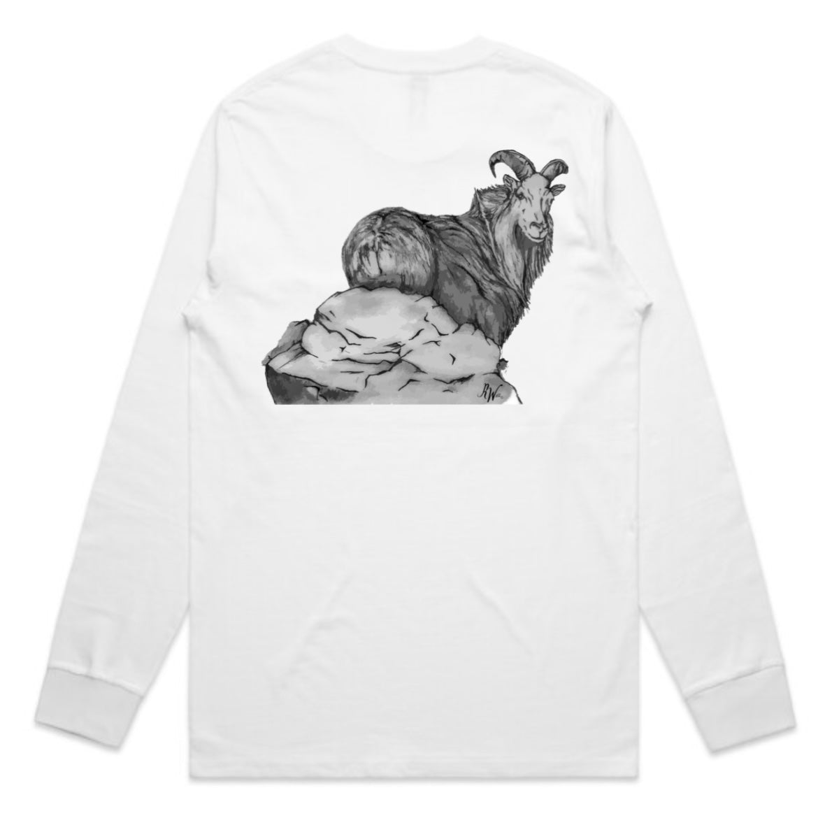 Black and White Bull Tahr Long Sleeve