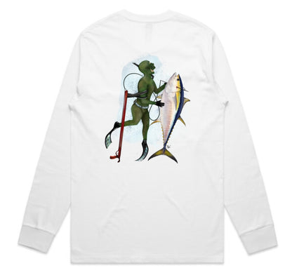Diver With Yellow Fin Tuna Long Sleeve