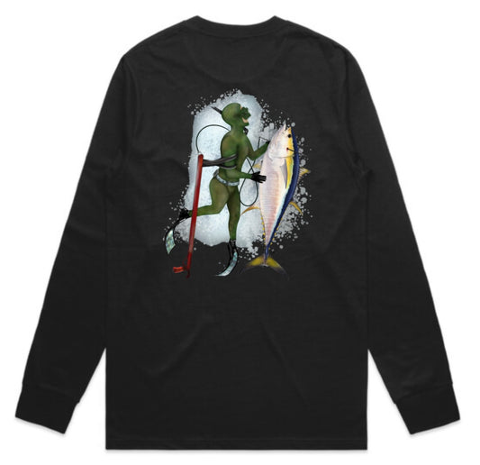Diver With Yellow Fin Tuna Long Sleeve