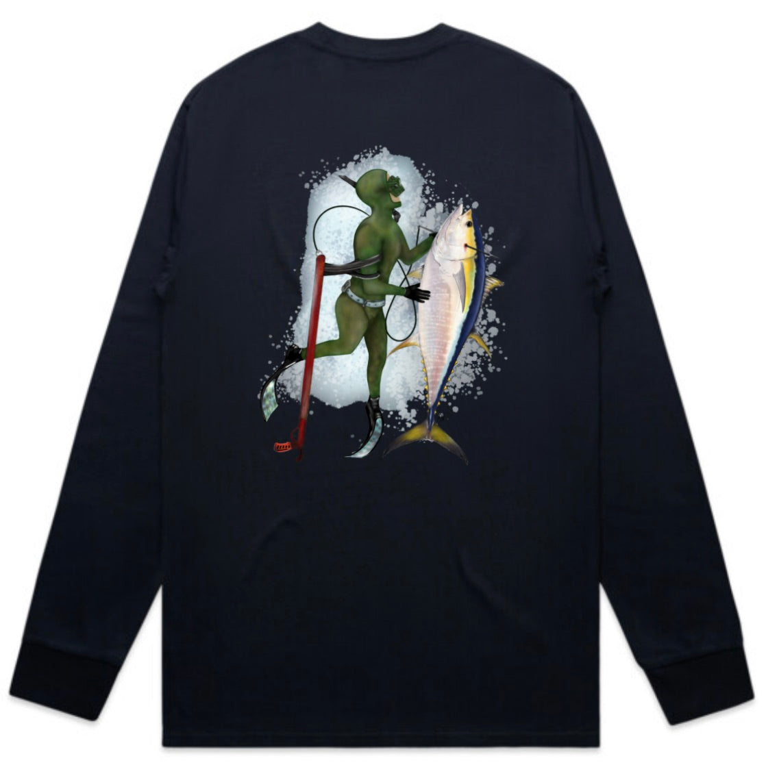 Diver With Yellow Fin Tuna Long Sleeve