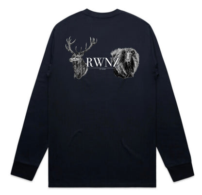 Red Stag and Bull Tahr Head Long Sleeve