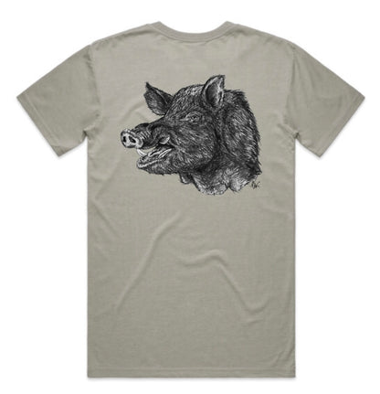 Black and White Boar Head T-Shirt