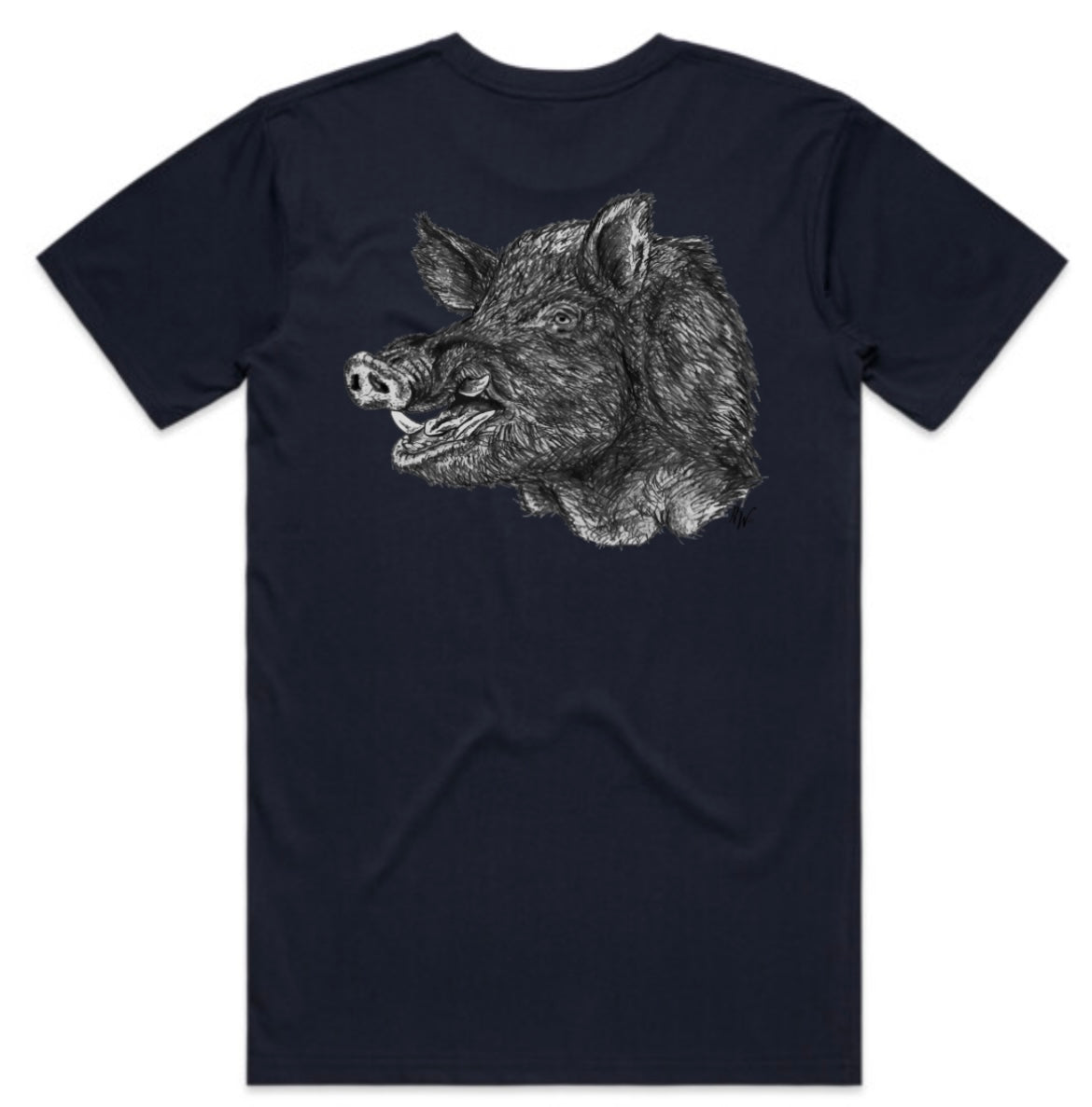 Black and White Boar Head T-Shirt
