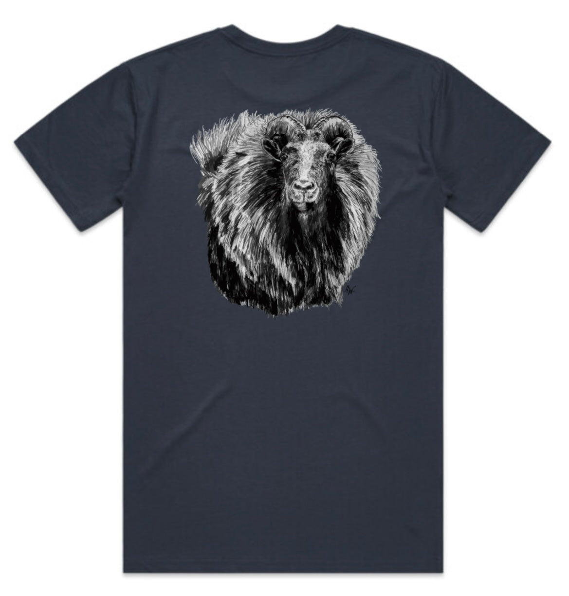 Black and White Bull Tahr Head T-Shirt