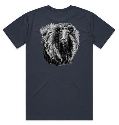 Black and White Bull Tahr Head T-Shirt