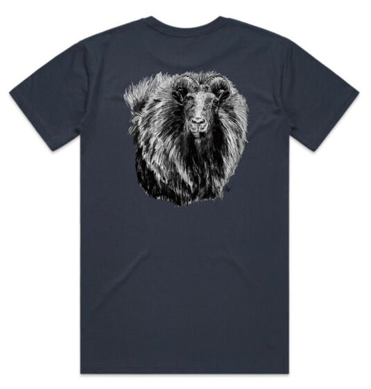 Black and White Bull Tahr Head T-Shirt