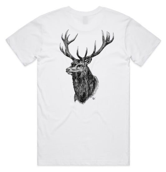 Black and White Red Stag Head T-Shirt