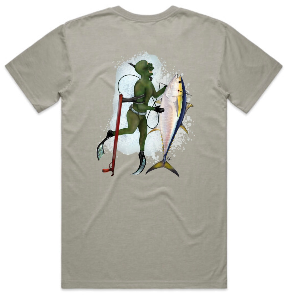 Diver with Yellow Fin Tuna T-Shirt