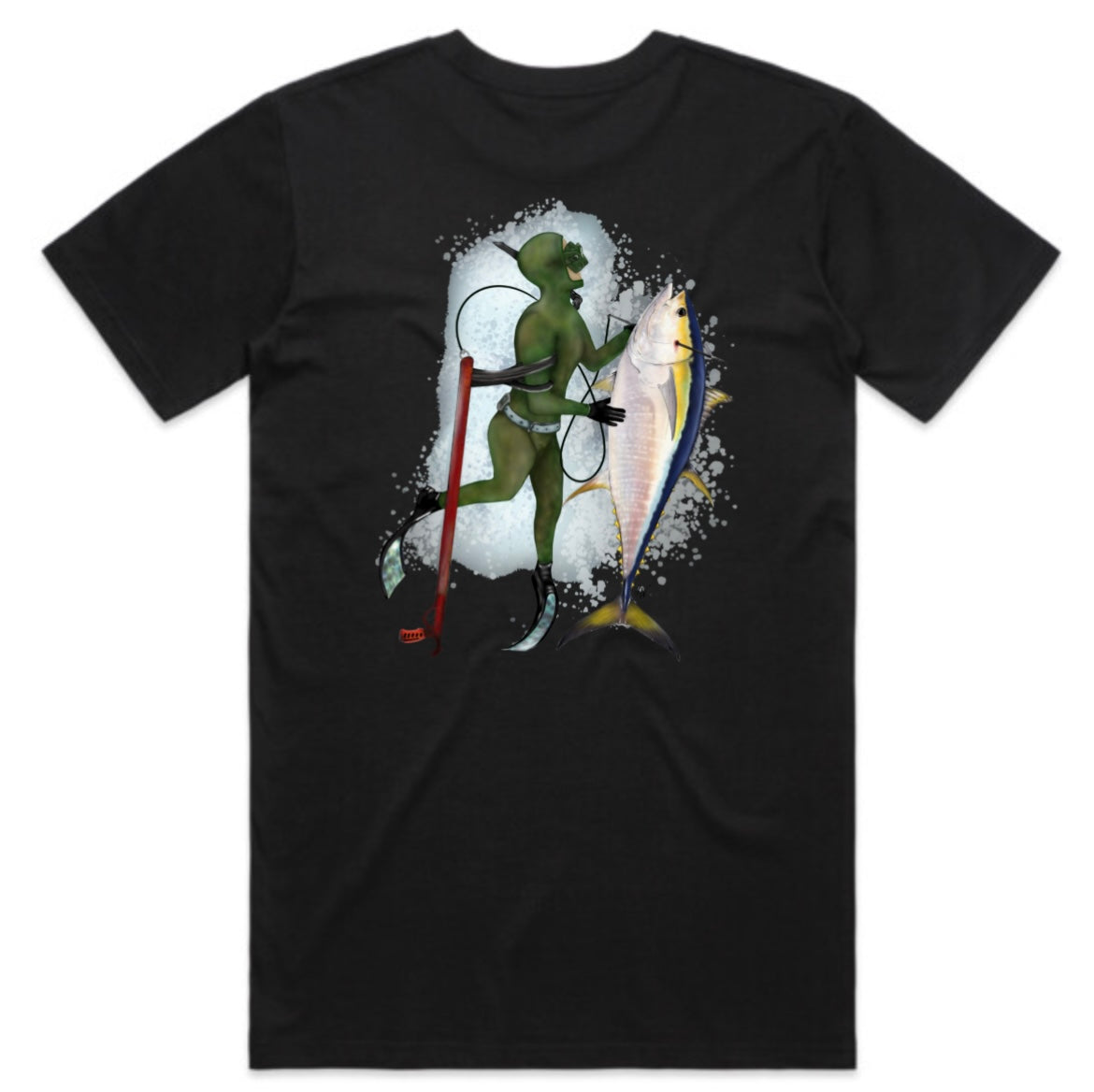 Diver with Yellow Fin Tuna T-Shirt