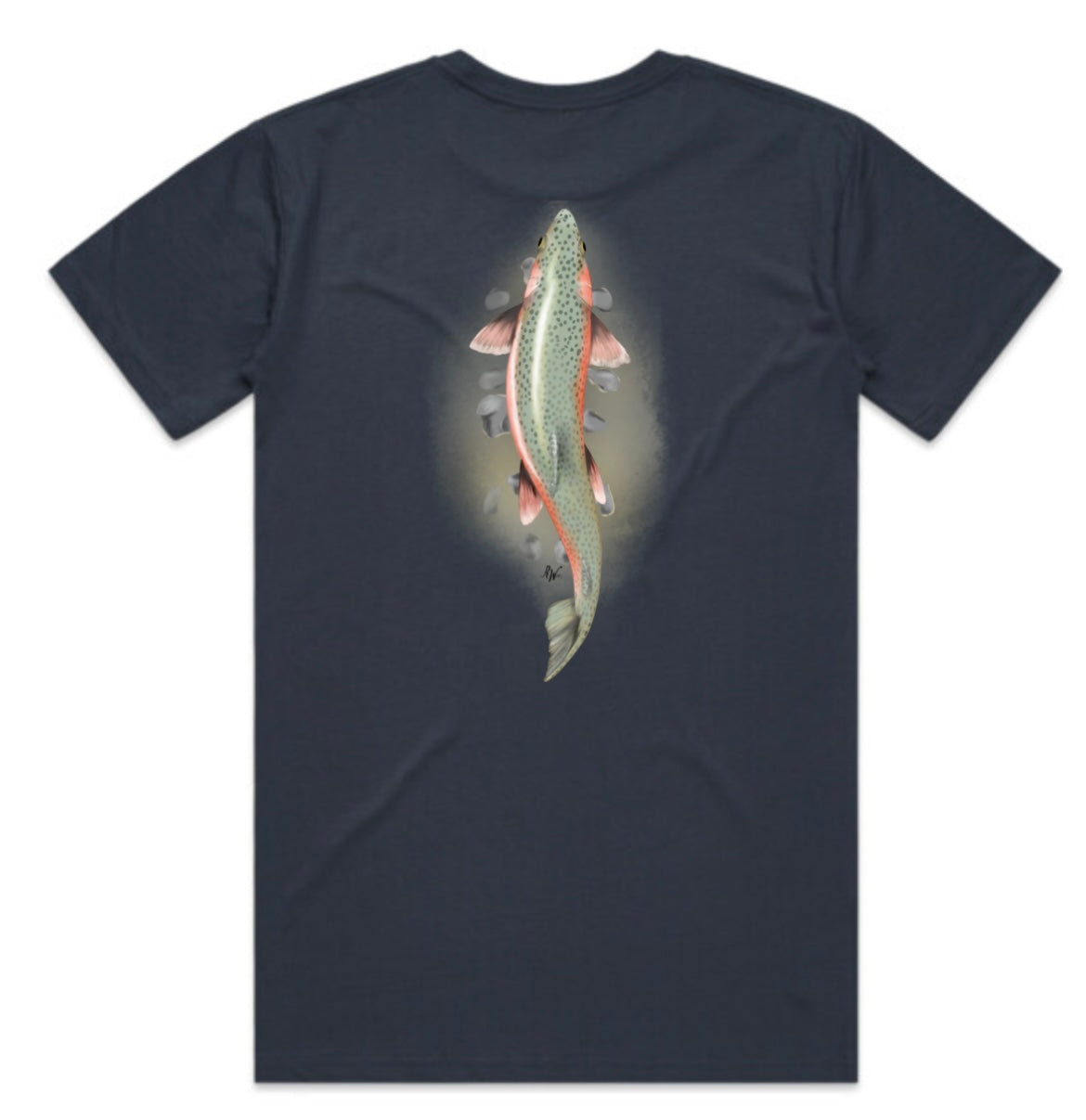 Above Trout with Rocks of T-Shirt