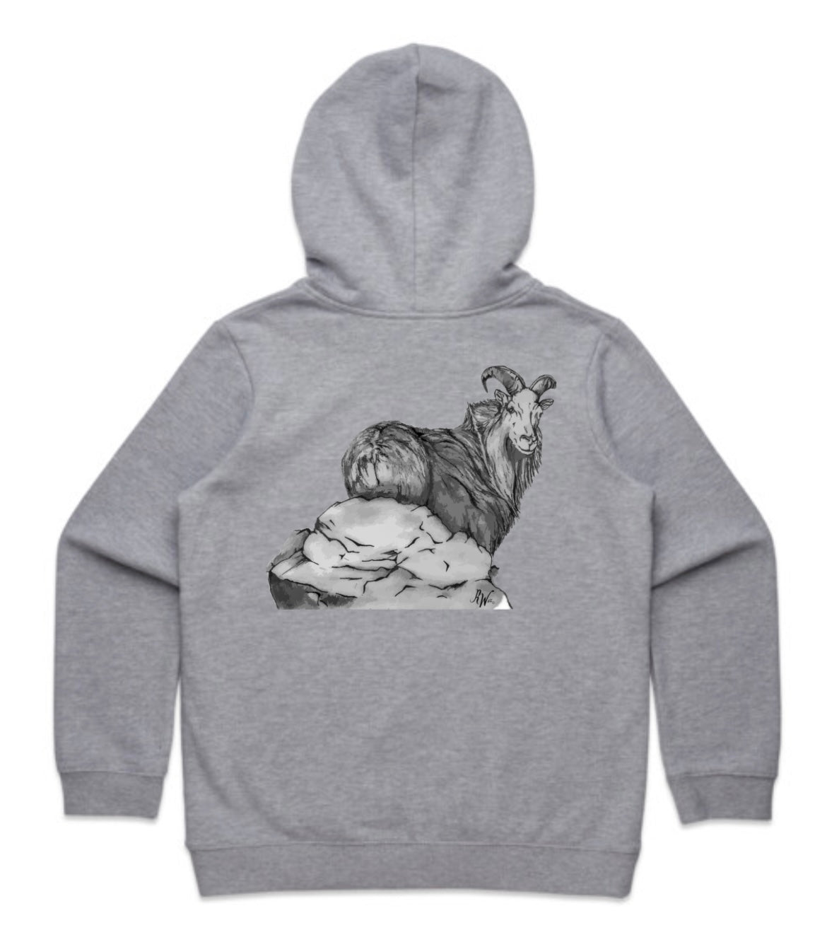 Kids Black and White Bull Tahr Hoodie