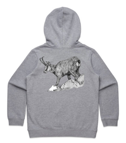 Kids Black and White Chamois Hoodie