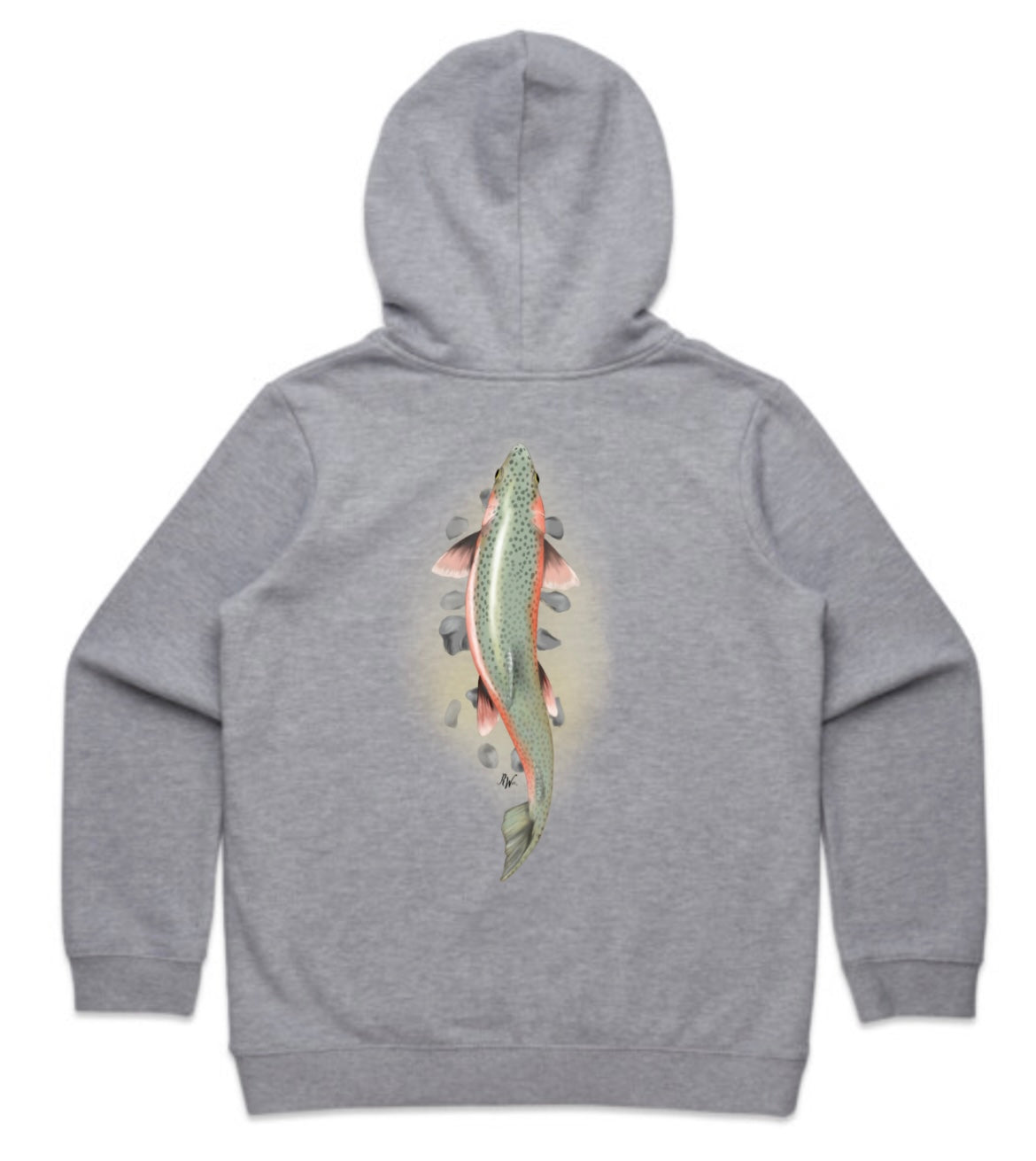Kids Above Rainbow Trout With Rocks Hoodie