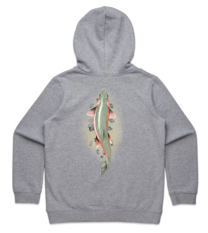 Kids Above Rainbow Trout With Rocks Hoodie