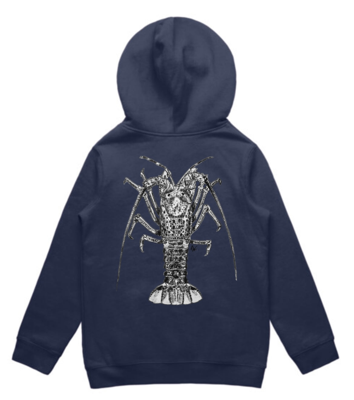 Kids Black and White Crayfish Hoodie