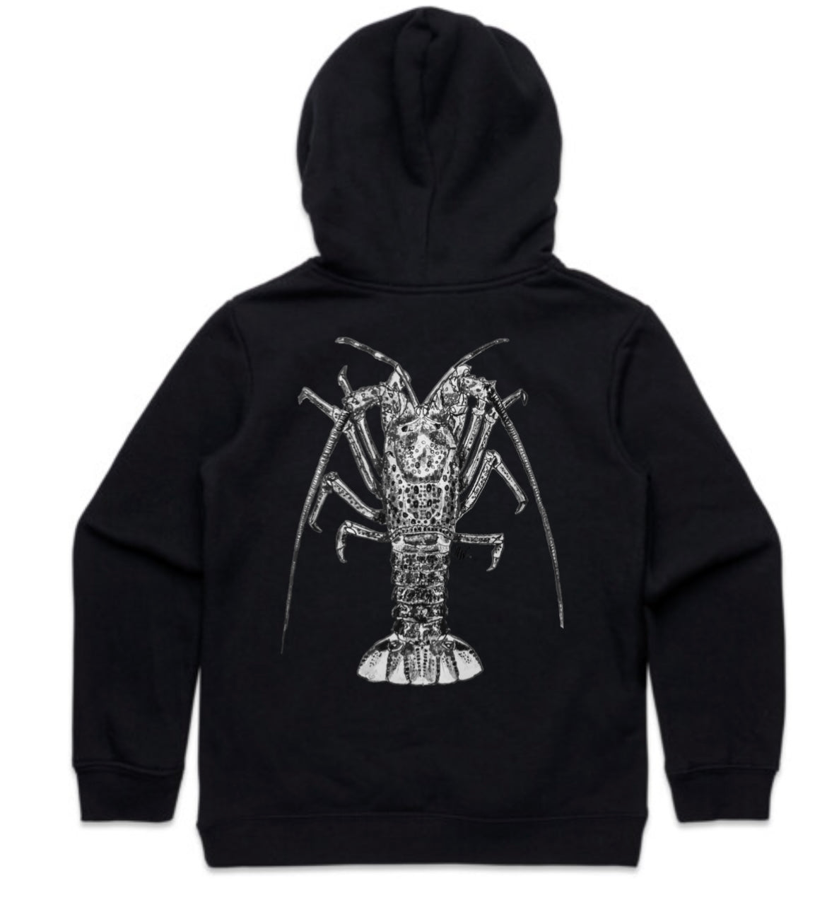Kids Black and White Crayfish Hoodie
