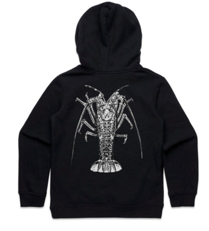 Kids Black and White Crayfish Hoodie