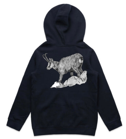 Kids Black and White Chamois Hoodie